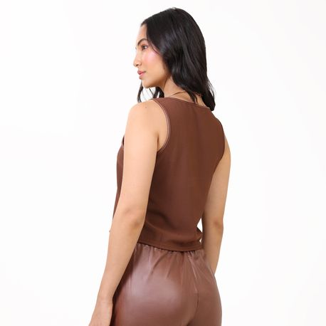 CROPPED REGATA PU 410403 MARROM P