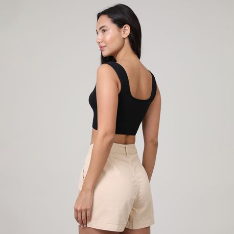 TOP CROPPED ALCA POLIAM 3539T PRETO P