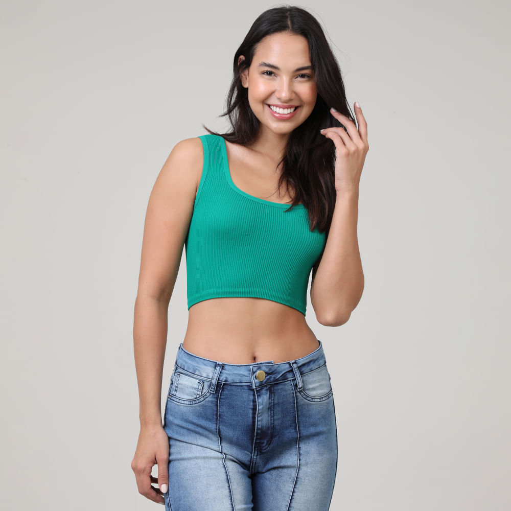 TOP CROPPED ALCA POLIAM 3539T VERDE P