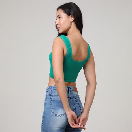 TOP CROPPED ALCA POLIAM 3539T VERDE P