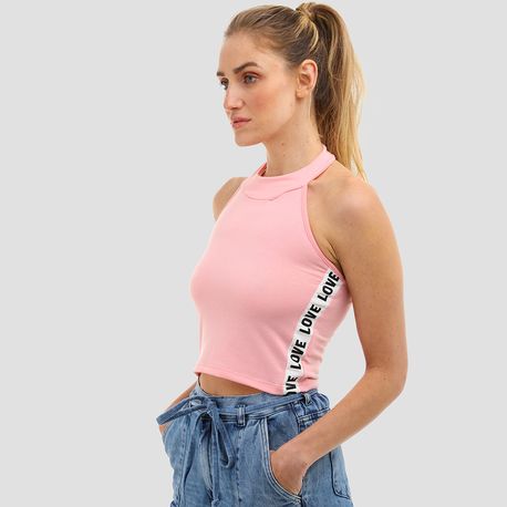 CROPPED ALTERNECK FAIXA LOVE 1005131 ROSE G