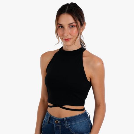 CROPPED ALTERNECK AMARRACAO COTTON 103090 PRETO G