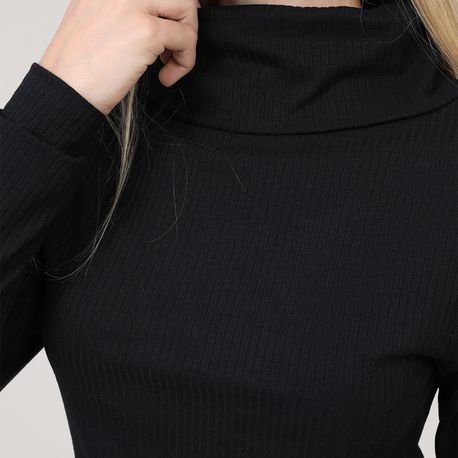 BLUSA ML RIB LARGA GOLAO E PUNHO 73 0 09 PRETO P