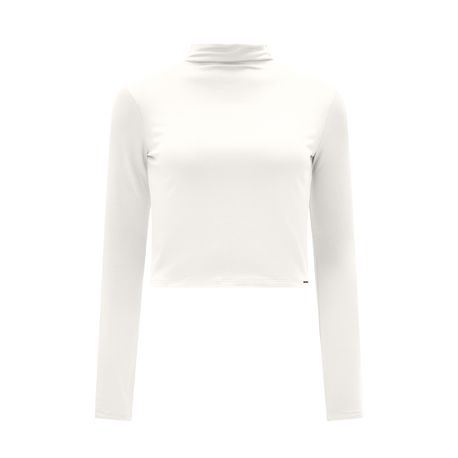 BLUSA CROPPED ML VISCOSE C/ GOLA 087 OFF WHITE P