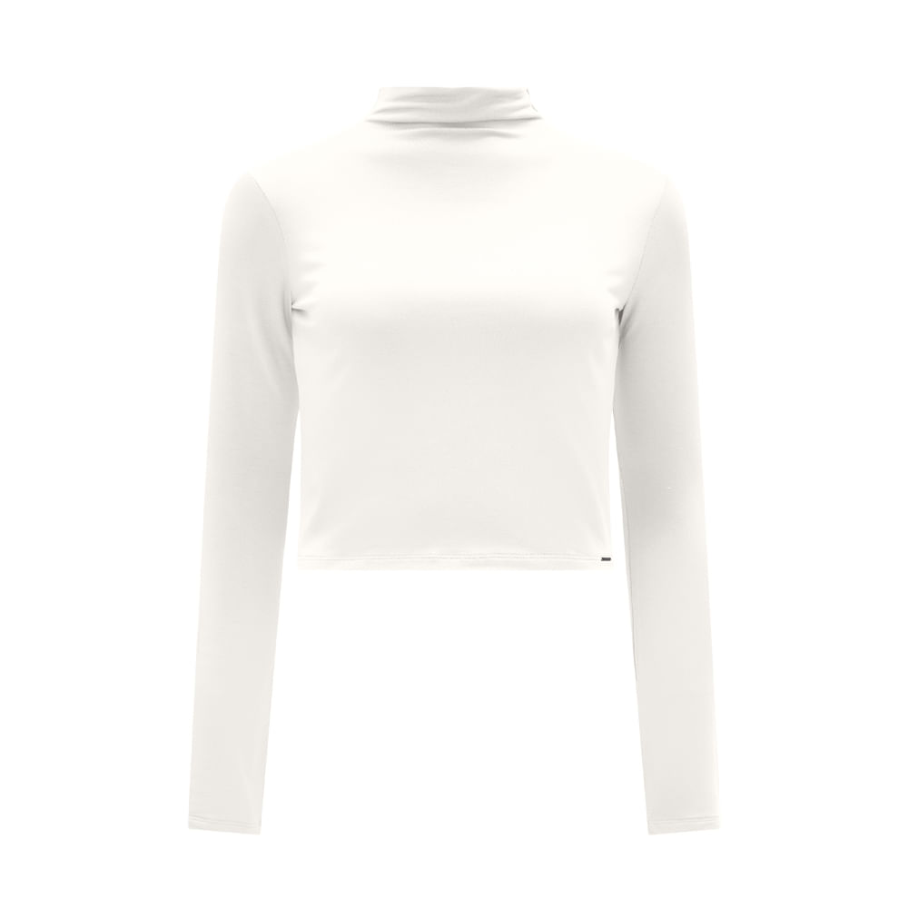 BLUSA CROPPED ML VISCOSE C/ GOLA 087 OFF WHITE P