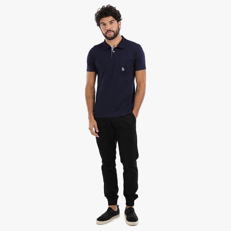 POLO BASICA MALHA C/ BOLSO P202 MARINHO P