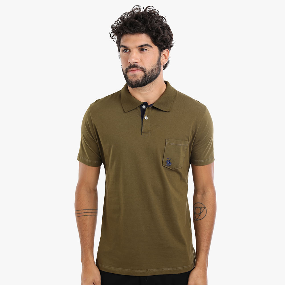 POLO BASICA MALHA C/ BOLSO P202 MILITAR P