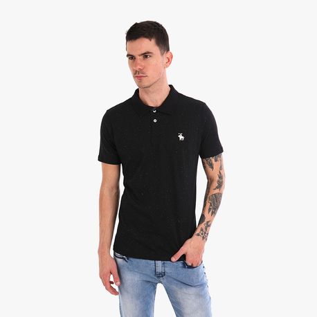 POLO BASICA BOTONE COM BORDADO P230 PRETO P