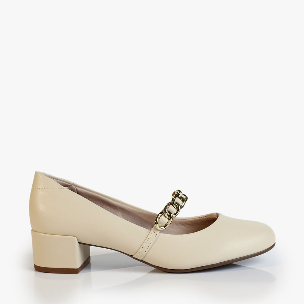 SAPATO BONECA SALTO CORRENTE 4301108 CREME NP TURIN 34
