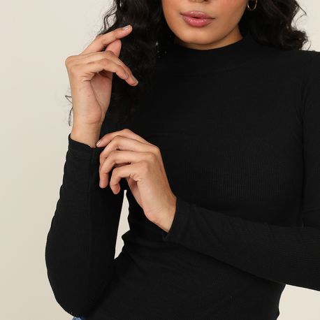 BLUSA ML ALTERNECK CANELADA 800 PRETO G