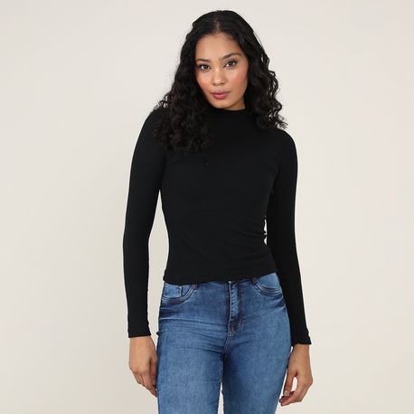 BLUSA ML ALTERNECK CANELADA 800 PRETO GG