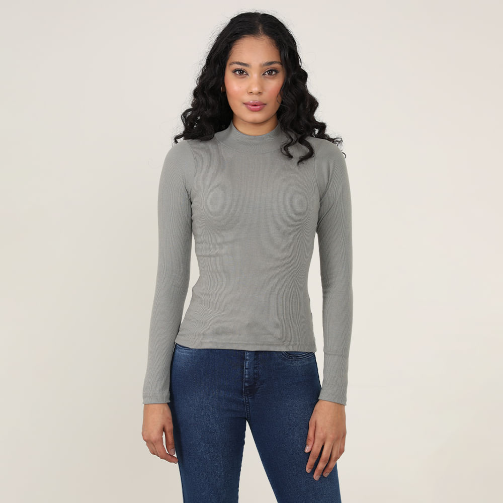 BLUSA ML ALTERNECK CANELADA 800 VERDE G
