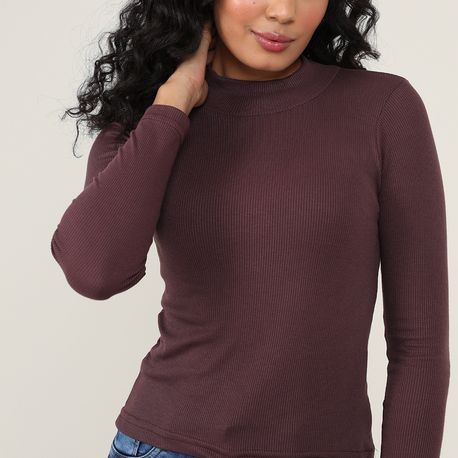 BLUSA ML ALTERNECK CANELADA 800 MARROM P