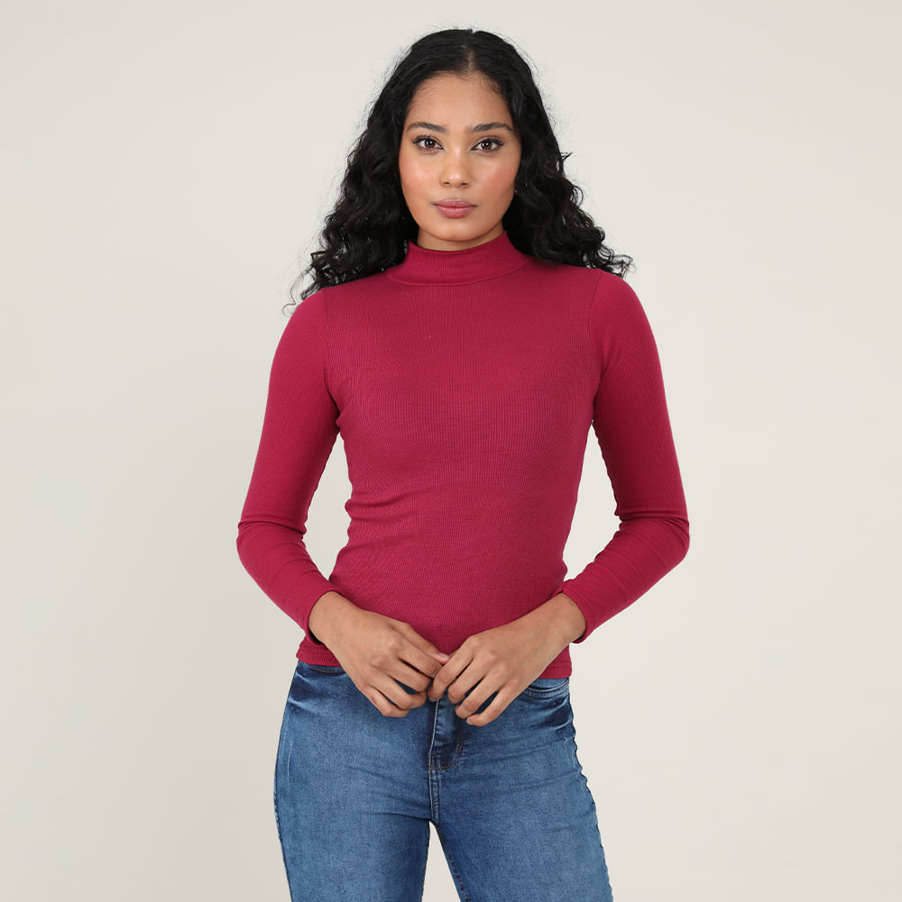 BLUSA ML ALTERNECK CANELADA 800 VINHO P
