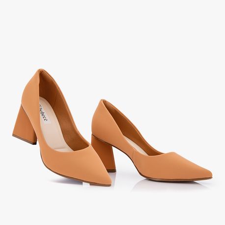SAPATO SCARPIN SALTO ALTO 7024243 NOBUCK NOZ MOSCADA 38