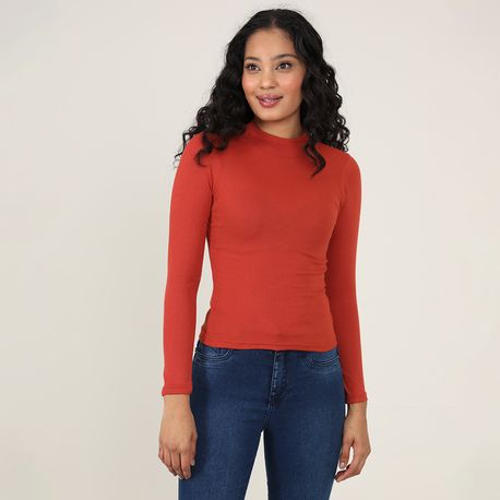BLUSA ML ALTERNECK CANELADA 800 FERRUGEM P