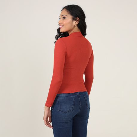 BLUSA ML ALTERNECK CANELADA 800 FERRUGEM P