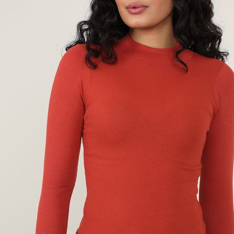 BLUSA ML ALTERNECK CANELADA 800 FERRUGEM P