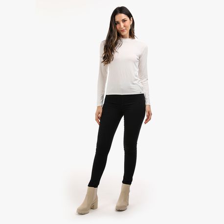 BLUSA ML CANELADA GOLA ALTA 342 OFF WHITE P