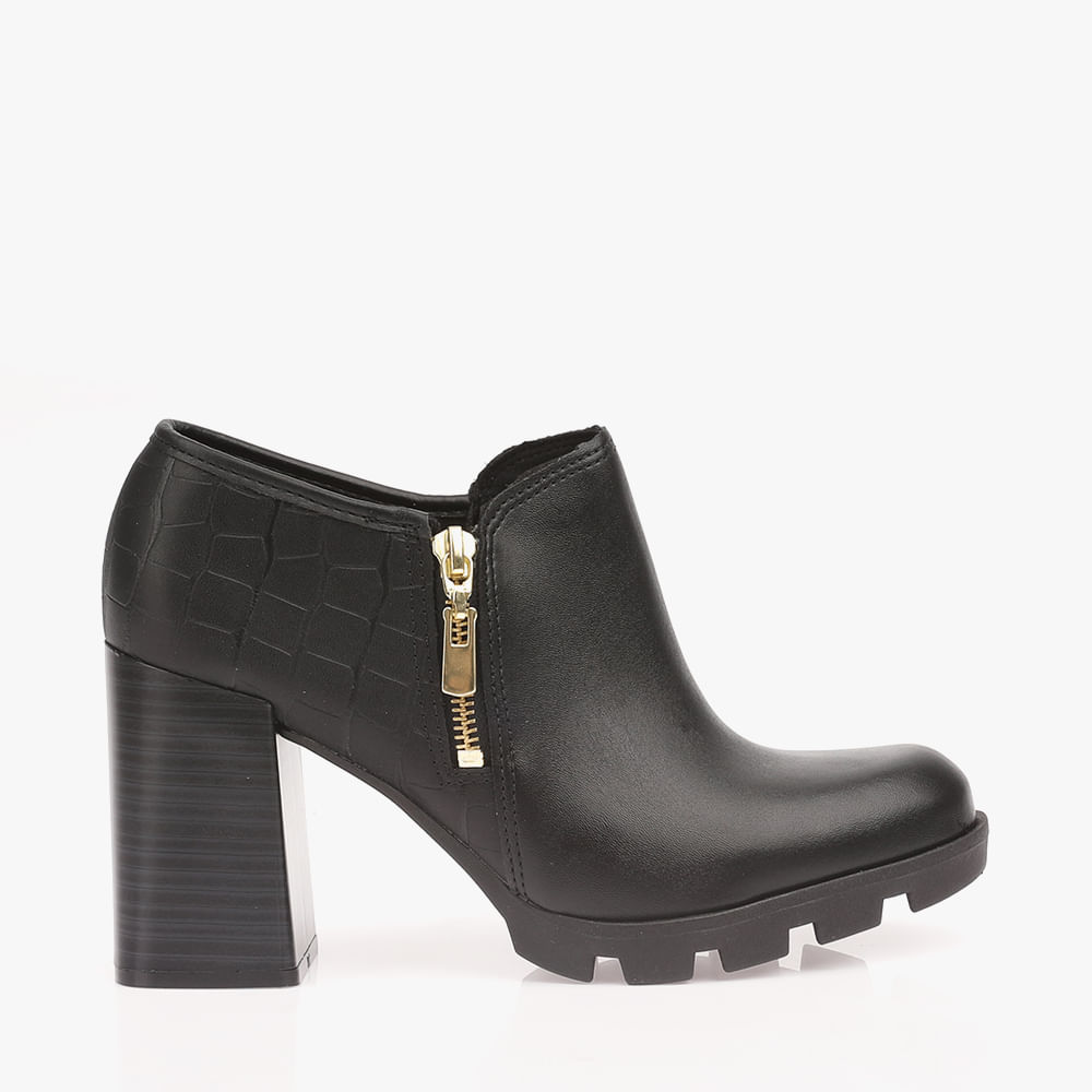 SAPATO SALTO ZIPER LATERAL 4251306 PTO/PTO 39