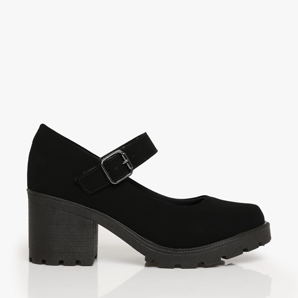 SAPATO SALTO BONECA SD64610270 PPTO NB/PTO VIRA/ONIX FIVELA 34