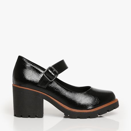 SAPATO SALTO BONECA SD64610270 PTO VZ SHOW/CARAMELO VIRA/PTO FIVELA 36
