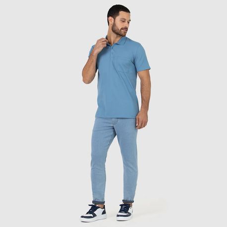 POLO BASICA C/BOLSO PIQUET STRECH 1000004427 AZUL P