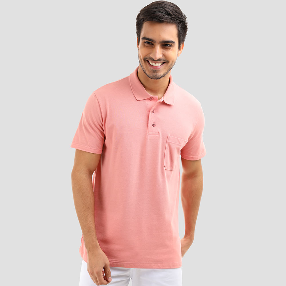 POLO BASICA C/BOLSO PIQUET STRECH 1000004427 CORAL P
