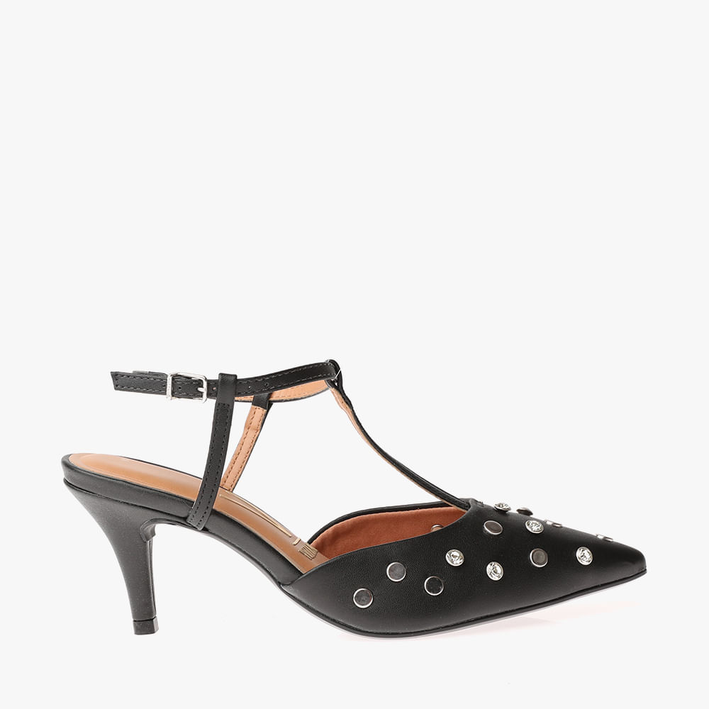 SAPATO SALTO FINO PIN E STRASS 11851121 PTO PELICA 35