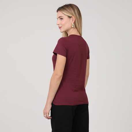 BLUSA MC BABY LOOK BASICA 004499 VINHO P