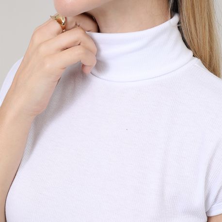 BLUSA MC GOLAO ZARA 03 3 70 BRANCO GG