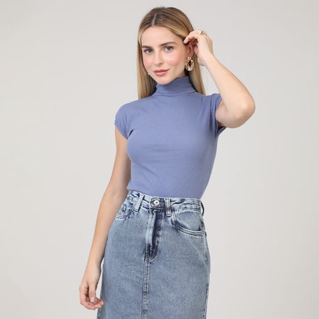 BLUSA MC GOLAO ZARA 03 3 70 AZUL P