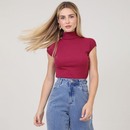 BLUSA MC GOLAO ZARA 03 3 70 VINHO M