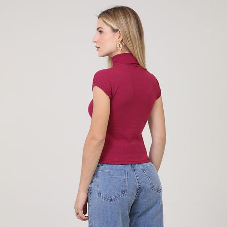 BLUSA MC GOLAO ZARA 03 3 70 VINHO M