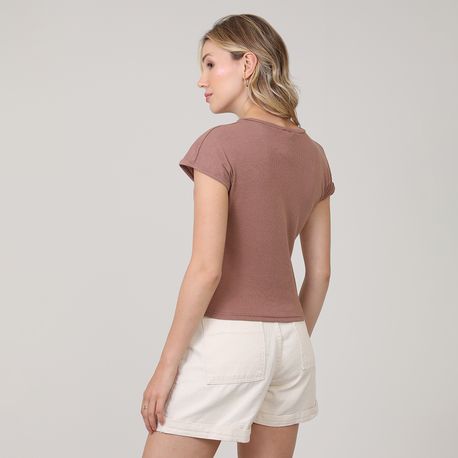 BLUSA MC RIBANA MORCEGO CARECA 03 3 72 CAPPUCCINO G