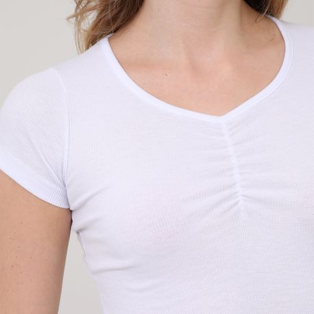 BLUSA MC RIBANA DEC V FRANZIDO 03 2 43 BRANCO M