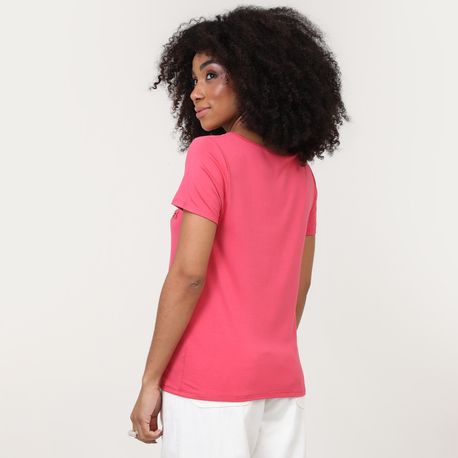 BLUSA MC VISCOLYCRA PINGENTE 354 ROSA P