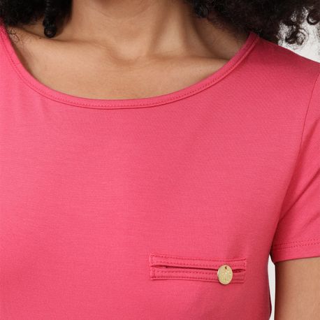 BLUSA MC VISCOLYCRA PINGENTE 354 ROSA P