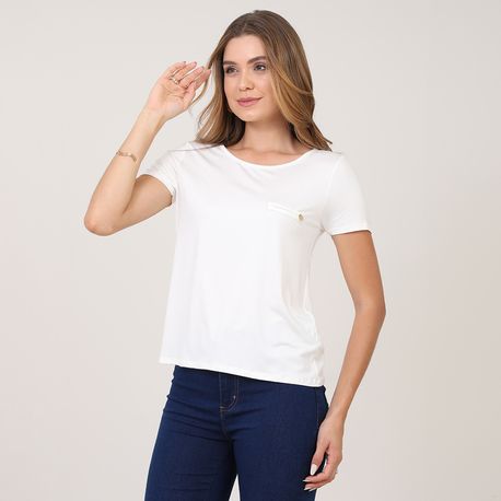 BLUSA MC VISCOLYCRA PINGENTE 354 OFF WHITE P