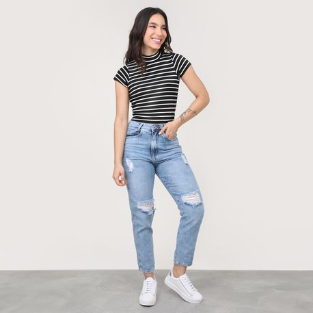 BLUSA MC LISTRADA RIB GOLA ALTA 13 2 05 LISTRADO M