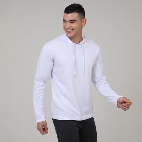 CAMISETA ML C/ CAPUZ DG-23732 BRANCO G