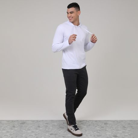 CAMISETA ML C/ CAPUZ DG-23732 BRANCO G