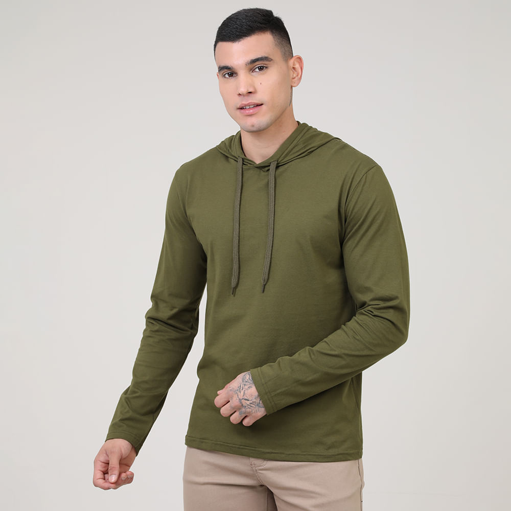 CAMISETA ML C/ CAPUZ DG-23732 MILITAR M