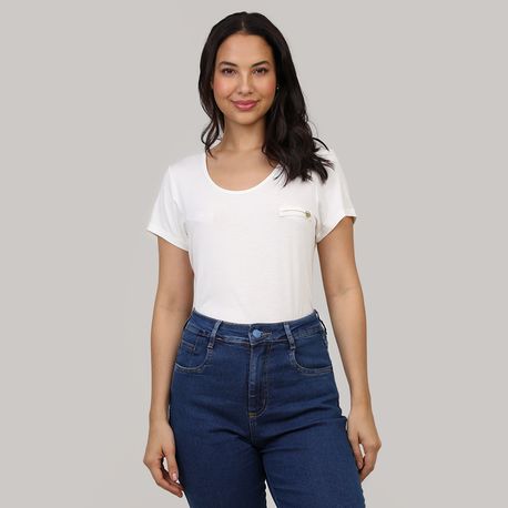 BLUSA MC VISC PALA PING BOLSO 915195 OFF WHITE M