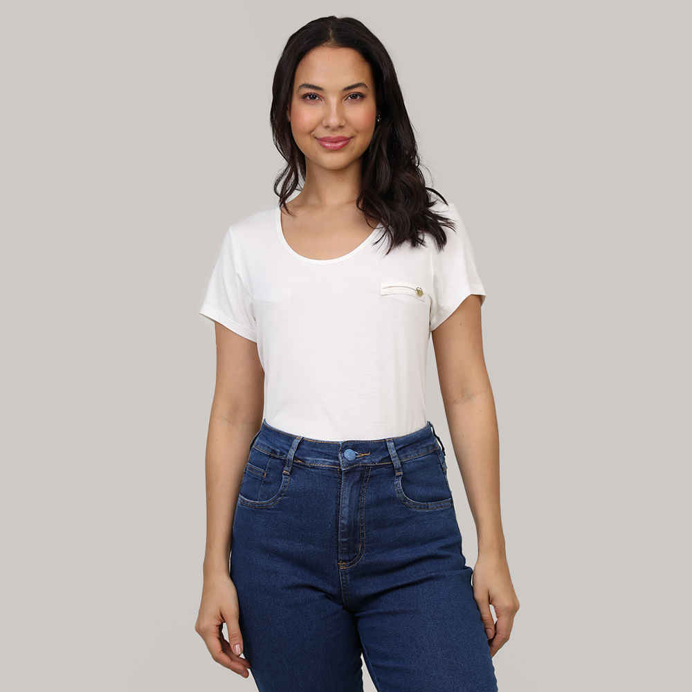 BLUSA MC VISC PALA PING BOLSO 915195 OFF WHITE M