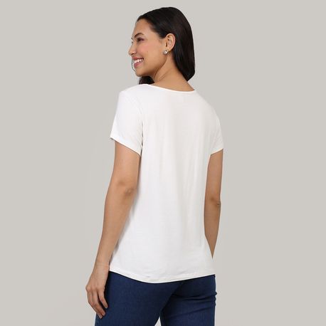 BLUSA MC VISC PALA PING BOLSO 915195 OFF WHITE M