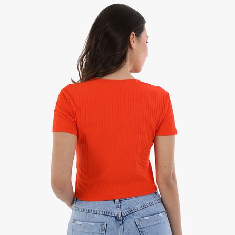 CROPPED RECORTE CANELADA 465 LARANJA G