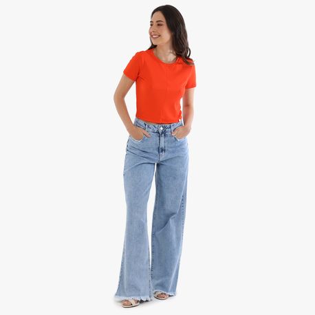 CROPPED RECORTE CANELADA 465 LARANJA G