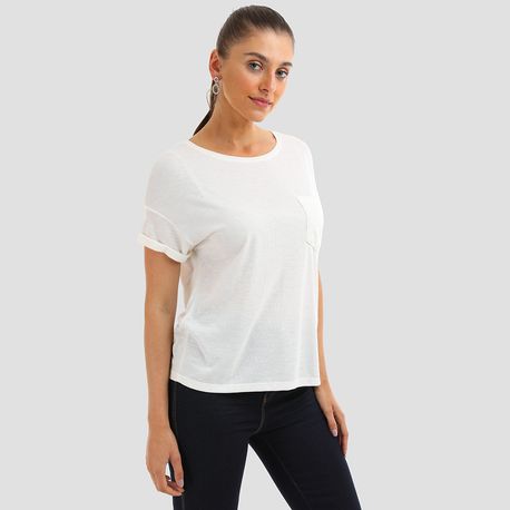 T SHIRT TRICOT BOLSO 102266 OFF WHITE P