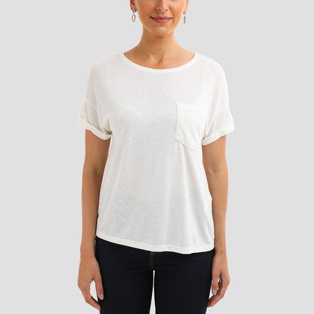 T SHIRT TRICOT BOLSO 102266 OFF WHITE P